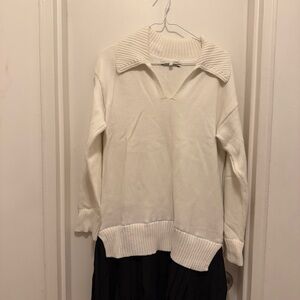 Elegant White Women's Dress Sweater
